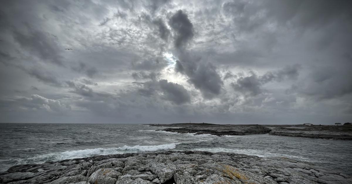 Foreboding clouds over the ocean